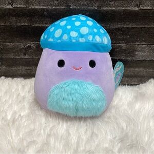 🆕 SQUISHMALLOWS PYLE THE MUSHROOM PURPLE BLUE FOOD PLUSH FUZZY BELLY TOY
